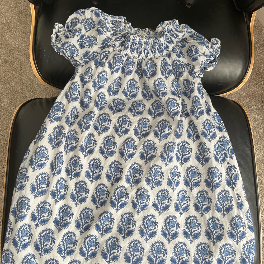 Crewcuts J. Crew Girls Smocked-Neck Dress in Periwinkle Blue SIZE 12